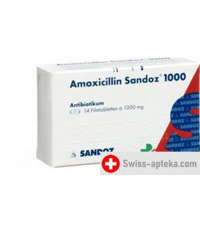 Амоксициллин Сандоз 1000 мг 14 таблеток покрытых оболочкой