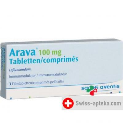 Арава 100 мг 3 таблеток покрытых оболочкой