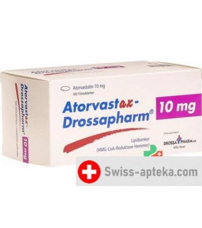 Аторвастакс Дроссафарм 10 мг 100 таблеток покрытых оболочкой