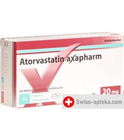 Аторвастатин Аксафарм 20 мг 30 таблеток покрытых оболочкой