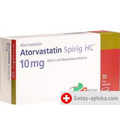 Аторвастатин Спириг 10 мг 30 таблеток покрытых оболочкой 
