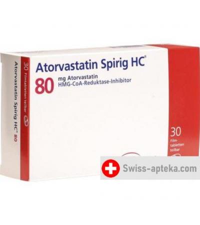 Аторвастатин Спириг 80 мг 30 таблеток покрытых оболочкой
