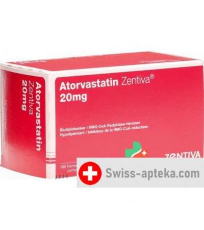 Аторвастатин Зентива 20 мг 100 таблеток покрытых оболочкой