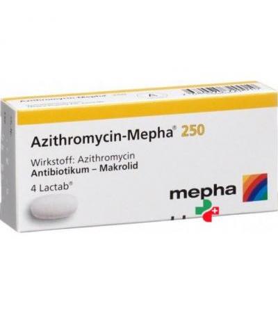 Азитромицин Мефа 250 мг 4 таблетки покрытых пленочной оболочкой