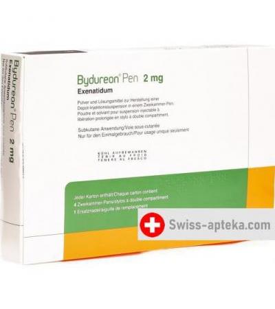 Бидуреон Пен сухое вещество 2 мг и 4 двухкамерных ручки шприца