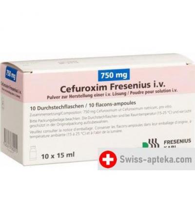 Цефуроксим Фресениус 750 мг 10 флаконов для внутривенного введения