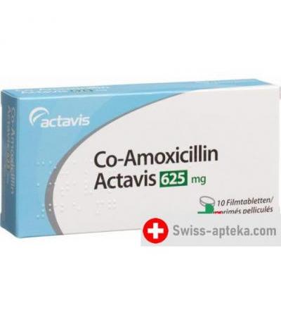 CO Амоксициллин Актавис 625 мг 10 таблеток покрытых оболочкой
