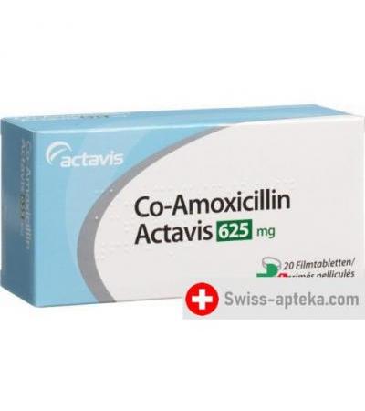 CO Амоксициллин Актавис 625 мг 20 таблеток покрытых оболочкой