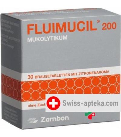 Флуимуцил 200 мг 30 растворимых таблеток для взрослых со вкусом лимона
