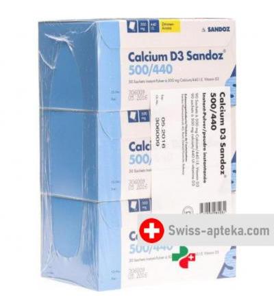 Кальций Д3 Сандоз 500/440 90 порошков