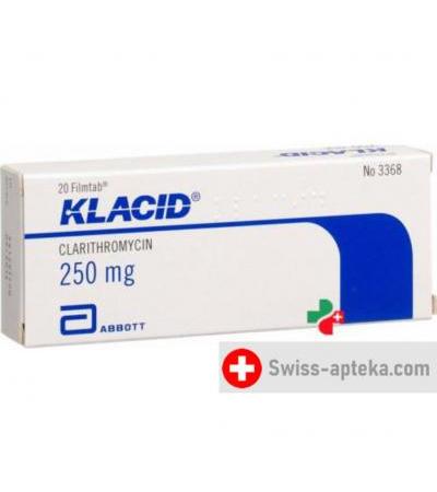 Клацид 250 мг 20 таблеток покрытых оболочкой