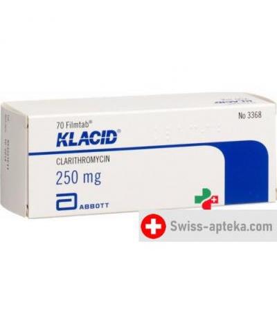 Клацид 250 мг 70 таблеток покрытых оболочкой
