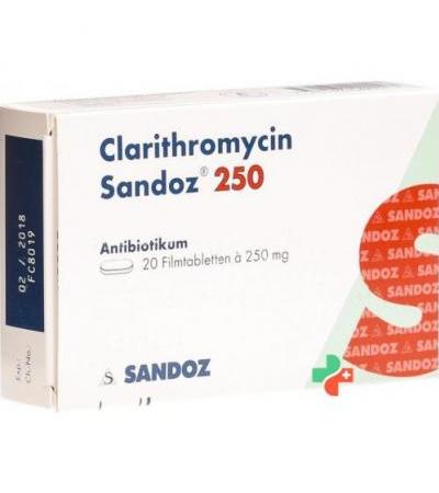 Кларитромицин Сандоз 250 мг 20 таблеток покрытых оболочкой