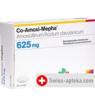 КО Амокси Мефа 625 мг 20 таблеток покрытых пленочной оболочкой