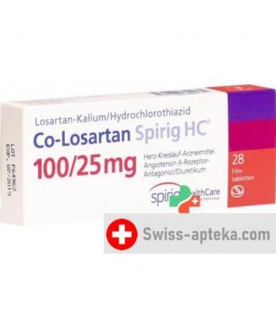 КО Лозартан Спириг 100/25 мг 28 таблеток покрытых оболочкой