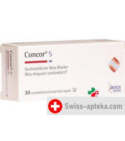 Конкор 5 мг 30 таблеток покрытых плёночной оболочкой