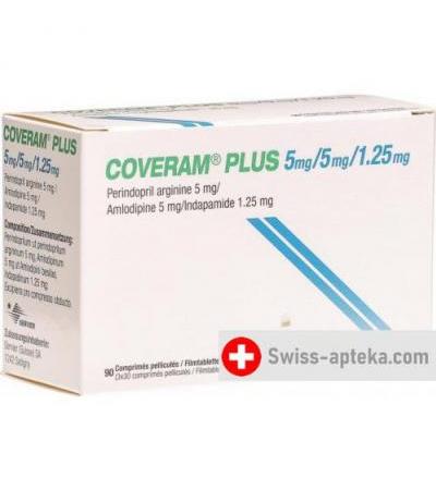 Коверам плюс 5/5/1.25 мг 90 таблеток покрытых оболочкой