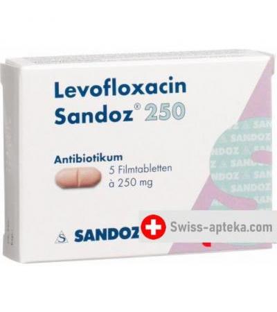Левофлоксацин Сандоз 250 мг 5 таблеток покрытых оболочкой