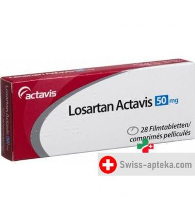 Лозартан Актавис 50 мг 28 таблеток покрытых оболочкой