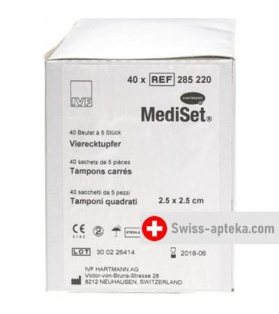 Mediset IVF Vierecktupfer 2.5x2.5см 40 пакетиков 5 штук