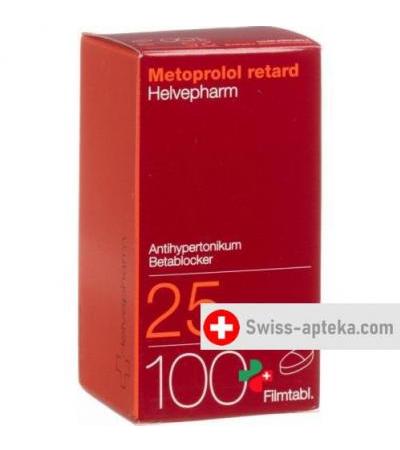 Метопролол Хелвефарм ретард 25 мг 100 таблеток покрытых оболочкой