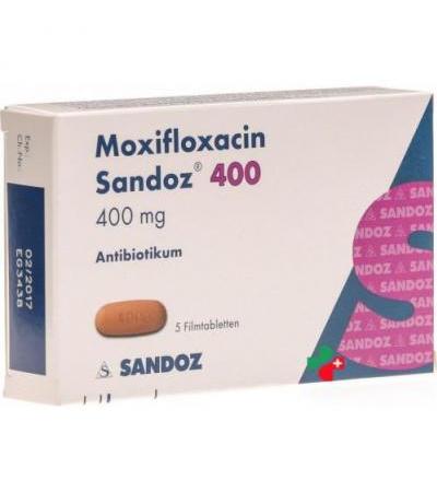 Моксифлоксацин Сандоз 400 мг 5 таблеток покрытых оболочкой