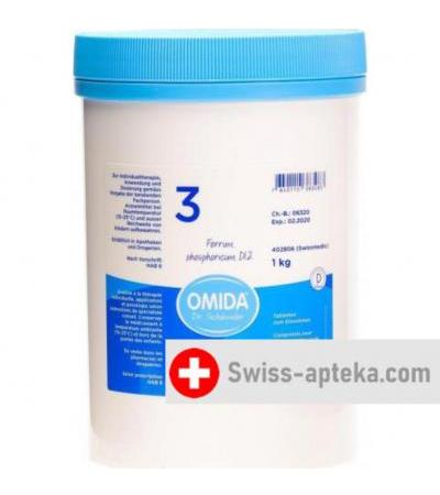 Omida Schussler No3 Ferr Phos в таблетках, D 12 1000г