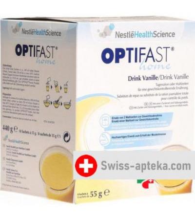 Оптифаст домашний напиток ванильный 8x55 грамм