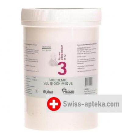 Pflueger Schussler Nr. 3 Ferr Phos в таблетках, D 12 1000г