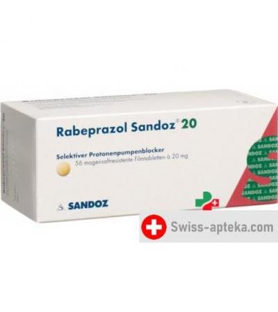 Рабепразол Сандоз 20 мг 56 таблеток покрытых оболочкой