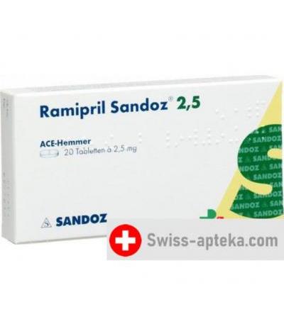 Рамиприл Сандоз 2.5 мг 20 таблеток
