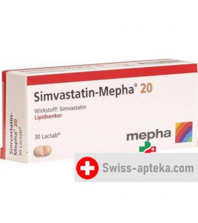 Симвастатин Мефа 20 мг 30 таблеток покрытых оболочкой
