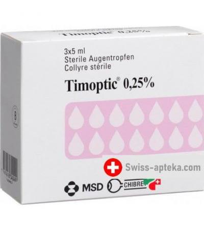 Тимоптик глазные капли 0.25% 3 x 5 мл