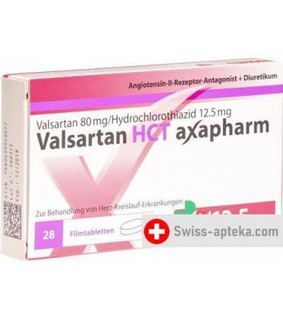 Валсартан HCT Аксафарм 80/12.5 28 таблеток покрытых оболочкой