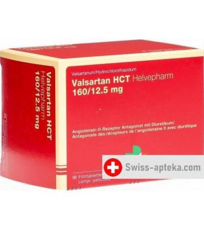 Валсартан HCT Хелвефарм 160/12.5мг 98 таблеток покрытых оболочкой