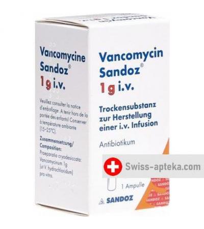 Ванкомицин Сандоз 1 грамм сухое вещество для внутривенного введения флакон