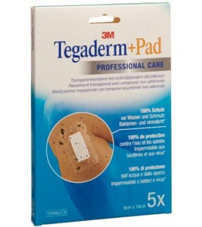 3M TEGADERM+PAD 9x10cm Wundkissen 4.5x6cm 5 Stk