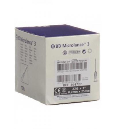 BD MICROLANCE 3 Inj Kanüle 0.70x25mm schwa 100 Stk