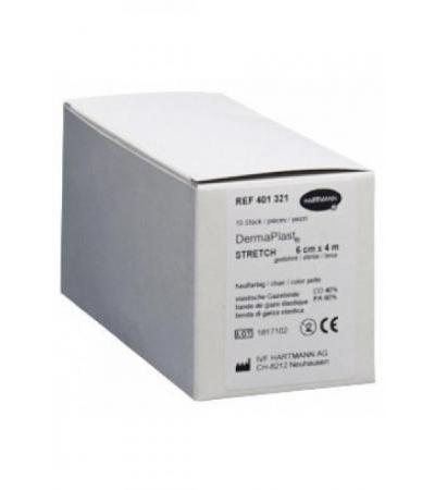 DERMAPLAST STRETCH Gazebinde hautf 6cmx4m 10 Stk