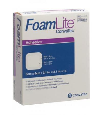 FOAM LITE Convatec Silikon-Schaum 8x8cm 10 Stk