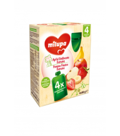 MILUPA Apfel Erdbeere Banane 4 x 90 g