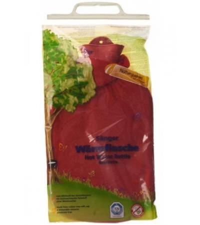 SÄNGER Wärmflasche 2l Fleecebezug rot