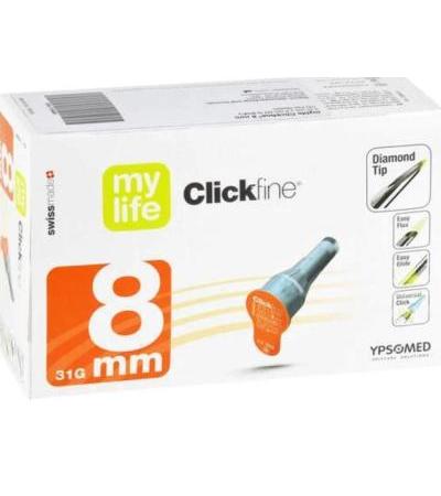 Mylife Clickfine Pen Nadeln 8мм 31г (pi) 100 штук